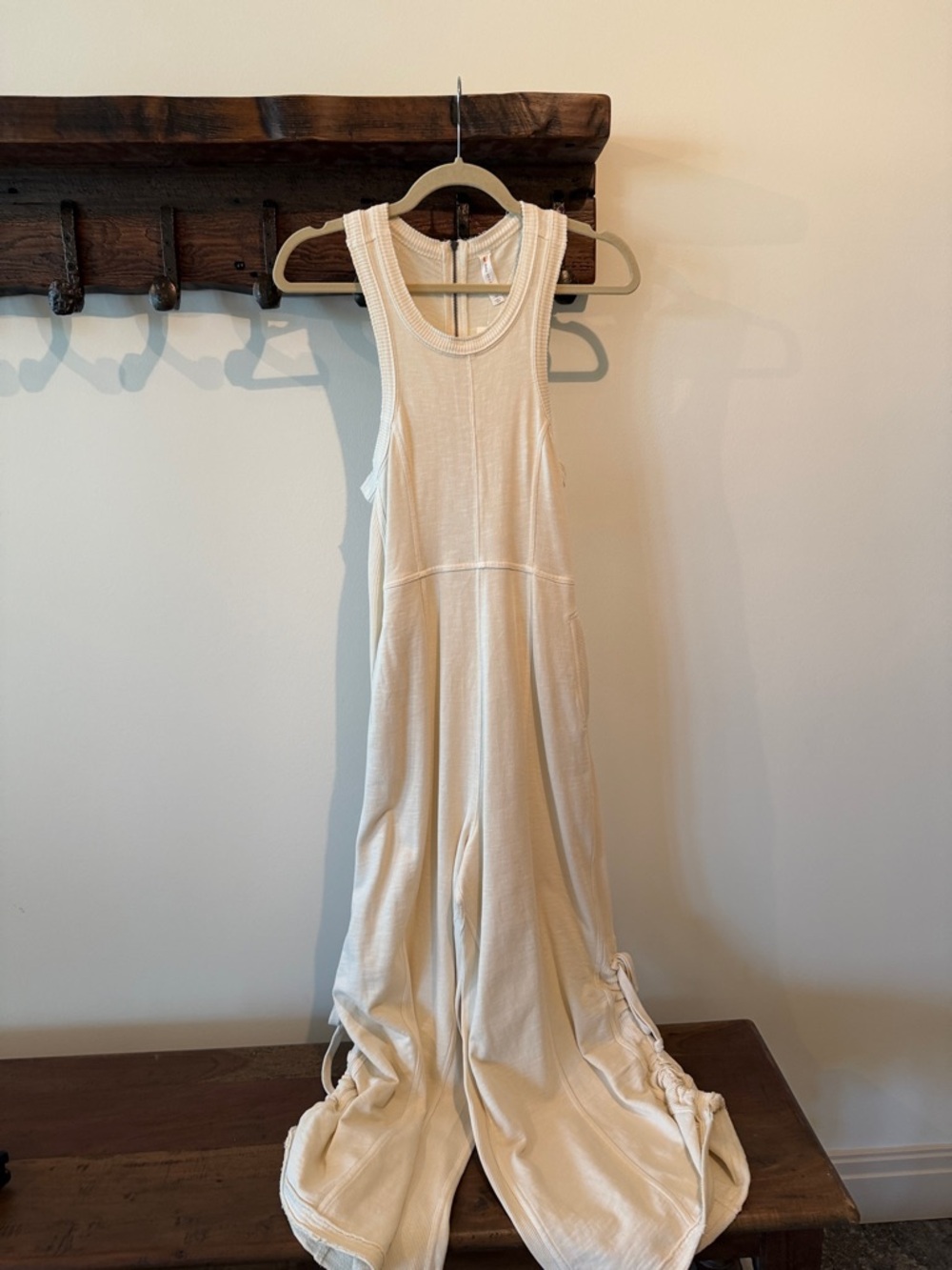 Anthropologie cream jumpsuit NWT